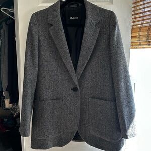 Madewell Charcoal Houndstooth Blazer
